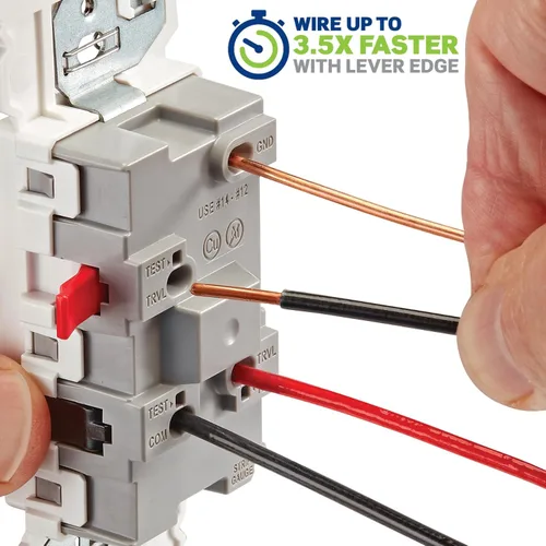 Miniatura 2 de Leviton Lever Edge - Interruptor basculante de 3 vías de 15 amperios, E5603-SW, color blanco