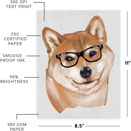 Miniatura 192 de Andaz Press Póster impreso para pared de perro, 8.5 x 11 pulgadas, Bulldog inglés con gafas negras, 1 paquete, regalo de cumpleaños de Navidad, sin