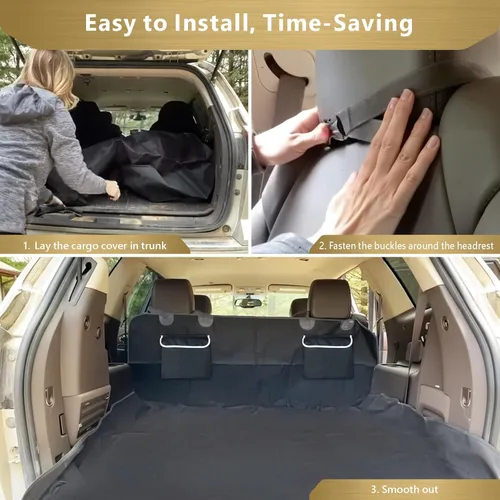 Miniatura 7 de F-color Funda para compartimiento de carga para SUV para perros, forro de carga para mascotas impermeable, asiento para perros, alfombra para SUV