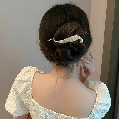 Miniatura 5 de 4 pinzas para el cabello, decoración de perlas, clip de plátano, estilo francés, pasador de pelo antideslizante, mandíbula para el cabello
