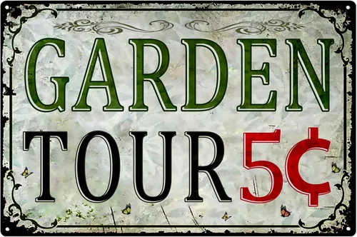 Miniatura 9 de Letreros de metal retro para jardín, decoración al aire libre, letrero de jardín con planta A, regalo de jardinería para mujeres, divertido arte