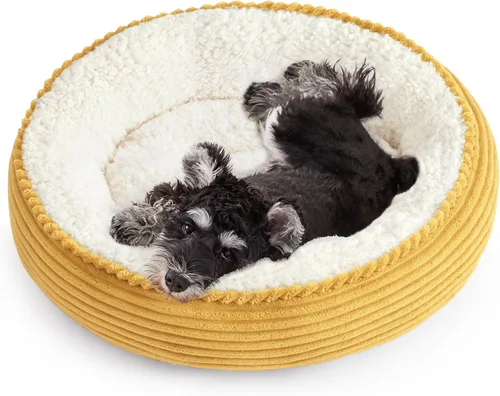 Miniatura 21 de Love's cabin Cama redonda acolchada para gatos y perros, cama para mascotas de 20 pulgadas para gatos o perros pequeños, parte inferior Violeta