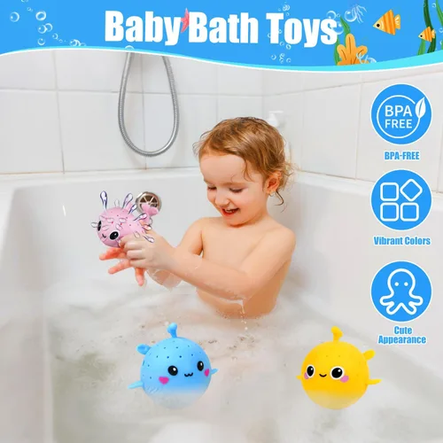 Miniatura 2 de 4 bolas de agua de delfines, juguetes sensoriales flotantes para aliviar el estrés para niños, pelotas de agua para niños pequeños, juguetes