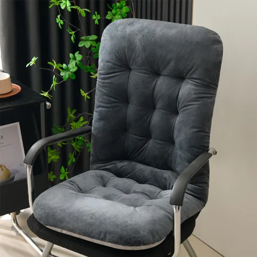 Miniatura 8 de Cojín para silla de oficina, cojín de asiento de felpa con respaldo de apoyo, cojines de escritorio para silla de jugador, silla mecedora reclinable