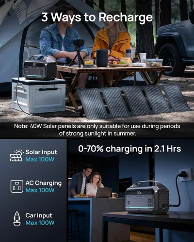 Miniatura 5 de Estación de energía portátil de 90,000mAh, batería de respaldo LiFePO4 de 288Wh con 2× salidas de CA de onda sinusoidal pura de 350W (pico de 600W)