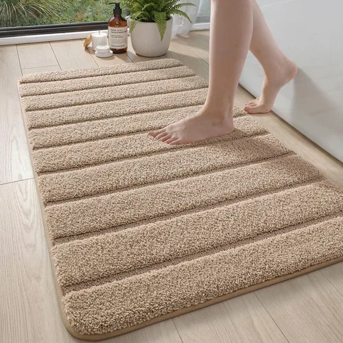 Miniatura 21 de DEXI Tapetes de baño de microfibra absorbente de 17 x 30 pulgadas, secado rápido, lavables con respaldo antideslizante para suelo de ducha