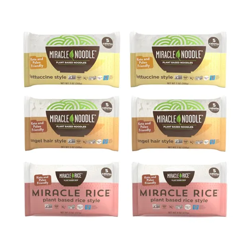 Miniatura 9 de Miracle Noodle Miracle Rice, 8 onzas (paquete de 6), arroz Shirataki Konjac a base de plantas, 5 calorías, 1g de carbohidratos netos por porción