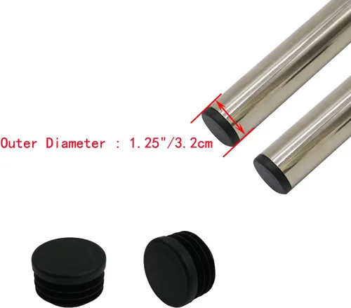 Miniatura 3 de Love Deal - Tapón redondo de tubo de 1 1/4 pulgadas, tapa de extremo de tubo de plástico antideslizante, tapas de patas de silla de muebles