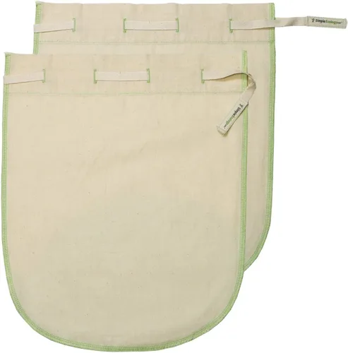 Miniatura 10 de Simple Ecology Bolsas coladoras de muselina de malla fina de algodón orgánico, reutilizables, 100% naturales, filtros de café sin microplásticos