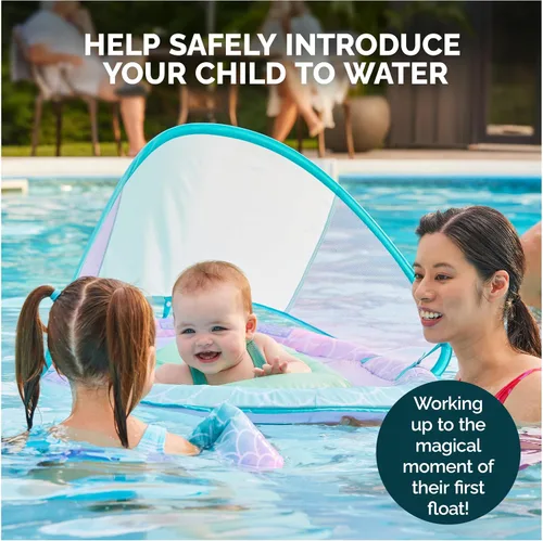 Miniatura 6 de SwimWays Flotador de Resorte para Bebé, Flotador de Piscina para Bebé con Toldo y Protección UPF, Accesorios de Piscina para Niños de 9-24 Meses
