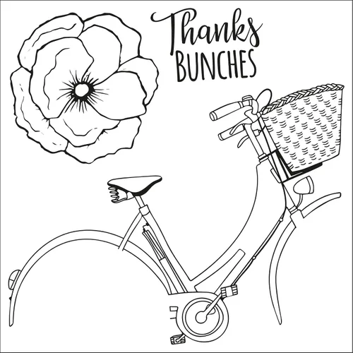 Miniatura 2 de Sizzix Village Collection by Tim Holtz, 665564 Framelits - Juego de troqueles con sellos de bicicleta Thankful de Jen Long, 665322, talla única