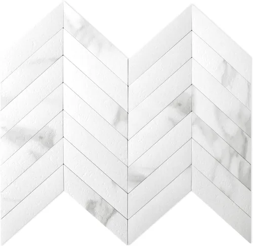 Miniatura 15 de DICOFUN Protector contra salpicaduras de 10 hojas de espiga para despegar y pegar, aspecto de madera blanca vintage, PVC para salpicaduras