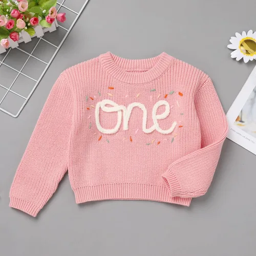 Miniatura 2 de Suéter de primer cumpleaños para bebés y niñas de un año de edad, sesión de fotos, otoño e invierno