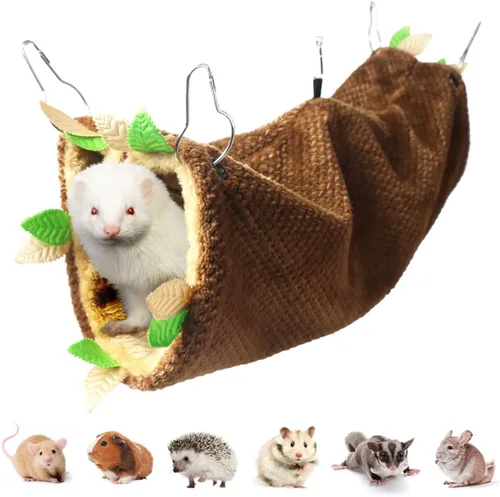 Miniatura 8 de LEFTSTARER Hamaca para rata de hurón – Túnel de conejillo de indias escondite jaula, juguete para hámster Sugar Glider Chinchilla