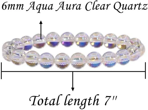 Miniatura 2 de Handmade Gem Semi Precious Gemstone 6mm Round Beads Stretch Bracelet 7" Unisex