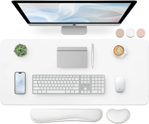 Miniatura 38 de Bloss Almohadilla de escritorio de cuero y reposamuñecas para teclado, alfombrilla grande para mouse + almohadilla para teclado + soporte de muñeca