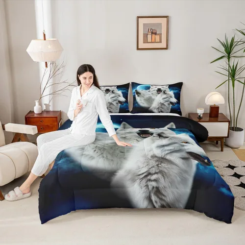Miniatura 38 de Juego de edredón de pavo real en acuarela tamaño King, elegante y hermoso juego de ropa de cama edredón de plumas azules de 3 piezas para niños