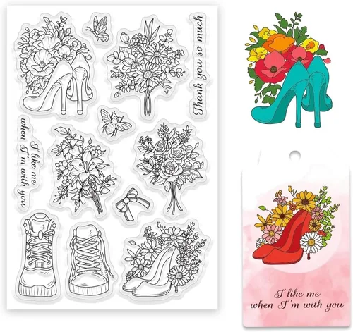 Miniatura 12 de ORIGACH Patrón de fondo Sellos transparentes para hacer tarjetas DIY Scrapbooking álbum de fotos decoración