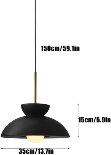 Luces colgantes de isla de cocina de estilo japonés, lámpara colgante moderna de resina grande, lámpara colgante de altura ajustable de una sola