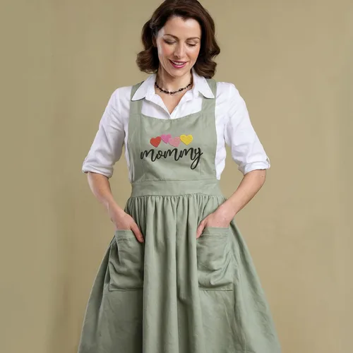 Miniatura 3 de GODMERCH Delantal bordado personalizado: diseña tu propio texto, delantal de cocina personalizado para mujeres, día de la madre, Navidad