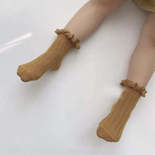 Miniatura 5 de Ashmyova Calcetines vintage de encaje de tobillo para bebés y niñas, paquete de 6