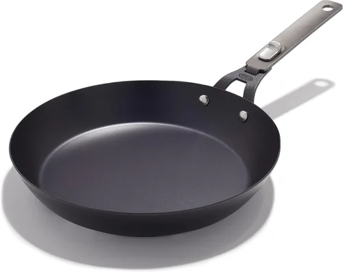 Miniatura 9 de OXO Juego de 8 utensilios de cocina para acampar al aire libre, sartén de acero al carbono pre-sazonado de 10 pulgadas, cacerolas de acero