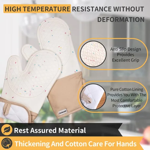 Miniatura 5 de Guantes de horno lindos, manoplas de cocina, guantes de horno para la cocina, guantes de horno para la cocina, guantes de horno de silicona lavables