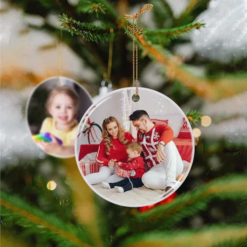 Miniatura 4 de Adornos de Navidad Personalizados 2025, Adornos con Fotos para Árbol de Navidad, Regalos Personalizados para Recién Nacidos, Parejas, Mujeres