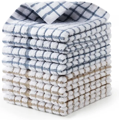Miniatura 14 de Paño de cocina para cocina, 6 paquetes de trapos de limpieza de algodón en ondas de gofre, paño de cocina ultra suave súper absorbente para lavar