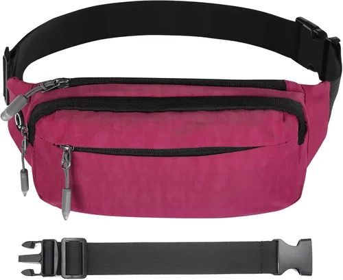 Miniatura 12 de USHAKE Riñonera con extensor para hombres y mujeres, riñonera con 3 bolsillos con cremallera, correas ajustables para viajes informales, senderismo