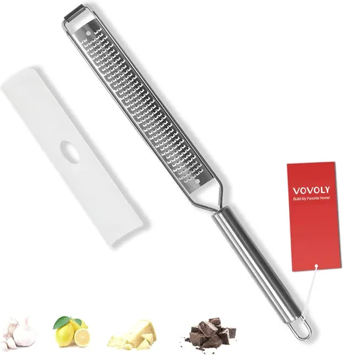 Miniatura 12 de Vovoly Juego de 4 Piezas Rallador Zester Pro Set, Rallador de Queso con Cuchilla de Acero Inoxidable Súper Afilada, Fino/Grueso/Extra