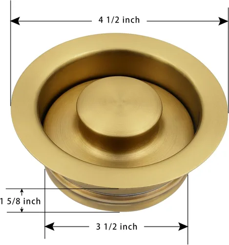 Miniatura 5 de LQS Brida de eliminación de basura para fregadero de cocina y tapón para fregadero, ajuste de orificio de drenaje estándar de 3-1/2 pulgadas