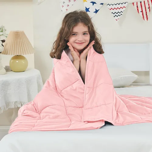Miniatura 47 de yescool - Manta con peso, 7 libras, fresca, transpirable, con cuentas de cristal prémium, lavable a máquina, para dormir, 60-90 libras, 41 x 60 Gris