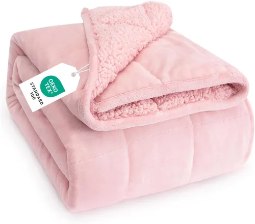 Miniatura 28 de Topblan - Manta pesada para adultos de 12 libras, suaves y cómodas mantas de forro polar con sherpa lanudo, manta pesada de jacquard elegante