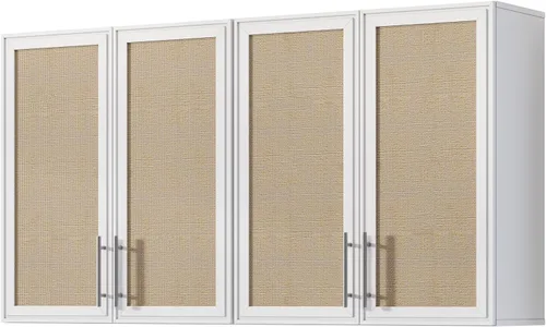 Miniatura 13 de Furnaza Armario de Pared para Lavandería de 30" de Ancho con Estante Ajustable, Armarios de Cocina Montados en la Pared con Dos Puertas Shaker