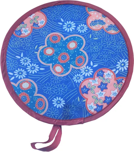 Miniatura 8 de MXY Ventilador plegable estilo japonés de verano redondo plegable de mano, hermoso patrón de decoración de festivales, boda, cumpleaños, decoración