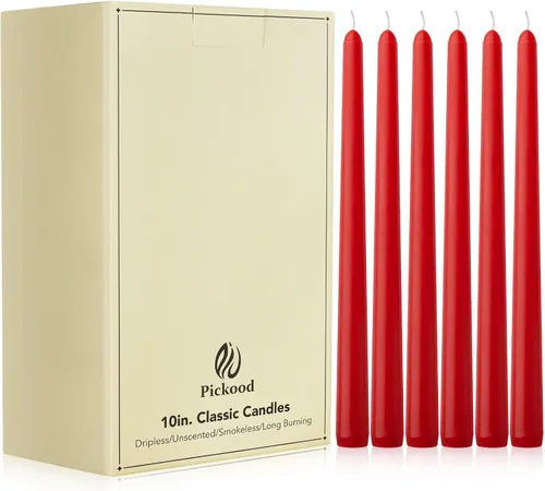 Miniatura 18 de Velas cónicas largas de 10 pulgadas sin aroma y sin goteo de 30 unidades, paquete a granel - Velas cónicas blancas a granel, perfectas para bodas
