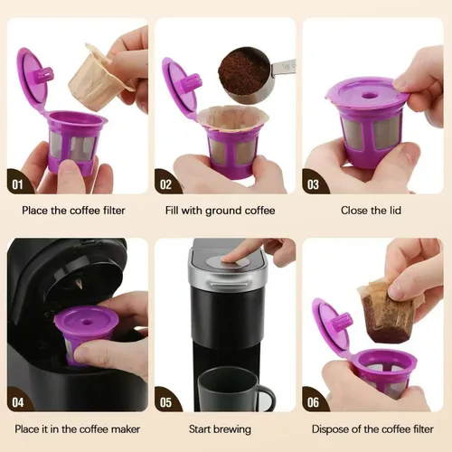 Miniatura 3 de 300 filtros desechables de taza K, papel de filtro de café para cafeteras Keurig de una sola porción 1.0 y 2.0, uso con cápsulas K Cup reutilizables