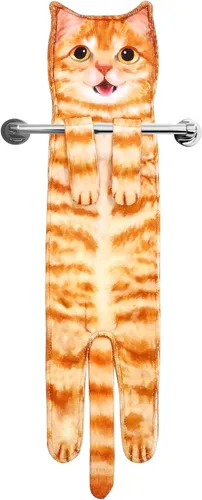 Miniatura 36 de Divertidas toallas de mano – Lindas toallas colgantes y toallas de cara para decoración de gatos, súper absorbentes, suaves, inauguración