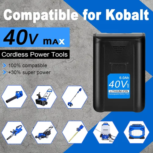 Miniatura 2 de JYJZPB Actualización 6000mAh de alta capacidad 40V reemplazo para batería Kobalt 40V KB440-03 KB2540C-06 KB640-03 KB240-06 adecuado