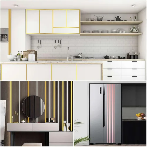 Miniatura 2 de HFKPJRT 6 rollos de cinta Washi dorada, cinta metálica de espejo, 396 pies, cinta gráfica autoadhesiva metalizada, cinta dorada para decorar 6