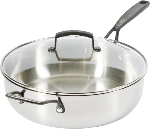 Miniatura 7 de Babish Sartén de Acero Inoxidable de Tres Capas de 10 Pulgadas – Sartén Profesional para Sellar, Saltear y Cocinar Cotidianamente