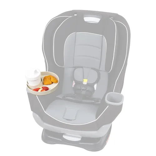 Miniatura 5 de My Travel Tray Round, fabricado en Estados Unidos. Convierte el portavasos existente en bandeja y portavasos para asiento de automóvil para niños