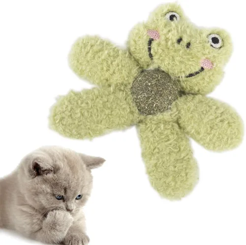 Miniatura 13 de Juguetes de felpa con hierba gatera para gatos de interior, juguetes interactivos para masticar para dentición y cuidado dental, juguete de nailon