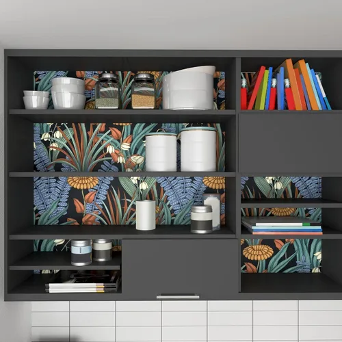Miniatura 7 de Papel tapiz bohemio floral para despegar y pegar, papel de contacto con hojas tropicales, papel de pared de flores botánicas vintage, mural de pared