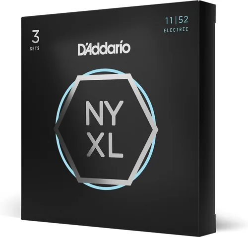 Miniatura 28 de D'Addario Cuerdas para guitarra eléctrica, NYXL entorchadas en níquel, NYXL1164, calibre medio 11-64, juego de 7 cuerdas, paquete de 1