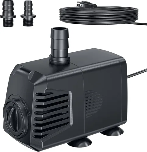 Miniatura 9 de POPOSOAP Bomba sumergible de 880 GPH (3200 L/H, 85 W), bomba de fuente ultra silenciosa con protección contra sobrecalentamiento y esponja de filtro