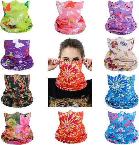 Miniatura 39 de Mascarillas de Polaina para el Cuello, Bufanda en Tubo, Bandanas Sin Costuras, Pañuelos para el Rostro, Cubierta Multiusos para la Cabeza