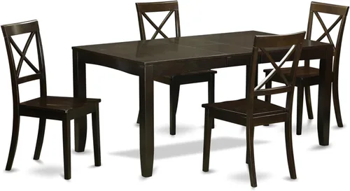 Miniatura 13 de East West Furniture LYBO5-CAP-C - Juego de mesa de comedor de 5 piezas, incluye una mesa de cocina rectangular con hojas de mariposa y 4 sillas