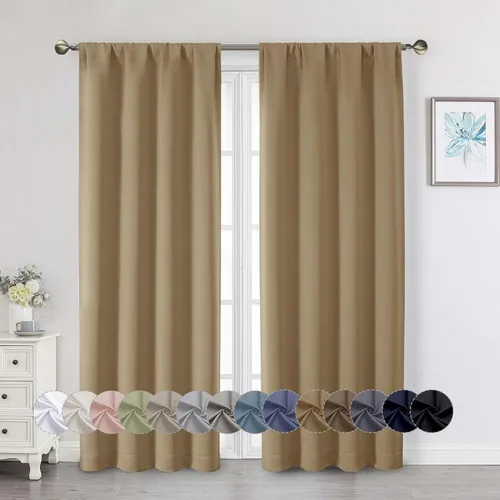 Miniatura 212 de Cortinas opacas para dormitorio, sala de estar, juego de 2 paneles de 54 pulgadas de largo, cortinas de oscurecimiento de habitación con aislamiento